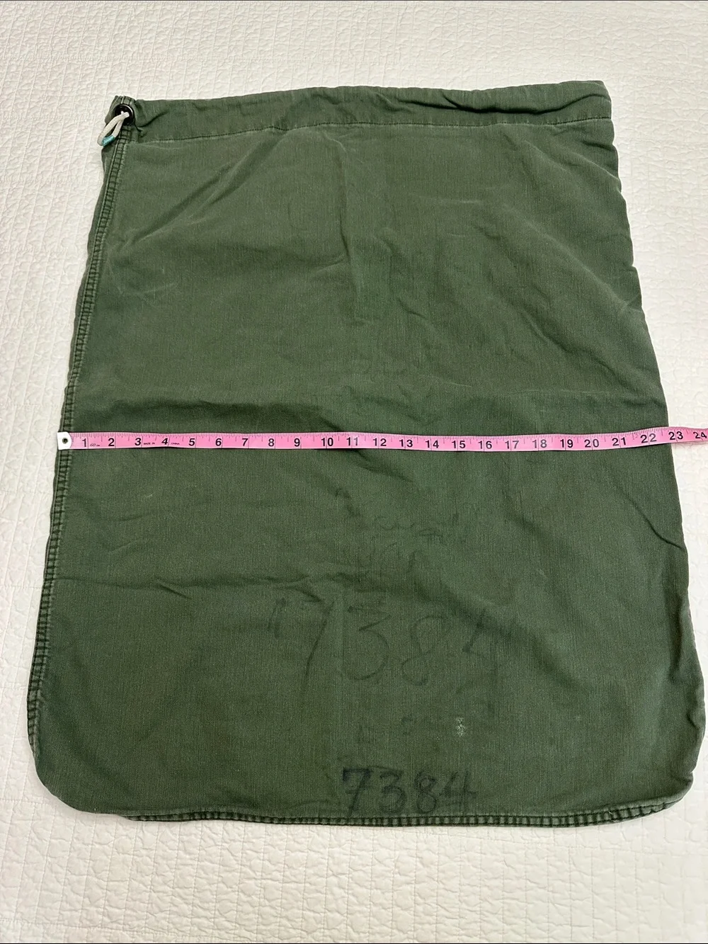 USGI Laundry Bag Olive Green Drawstring Cotton Gear Bag Natural Fiber